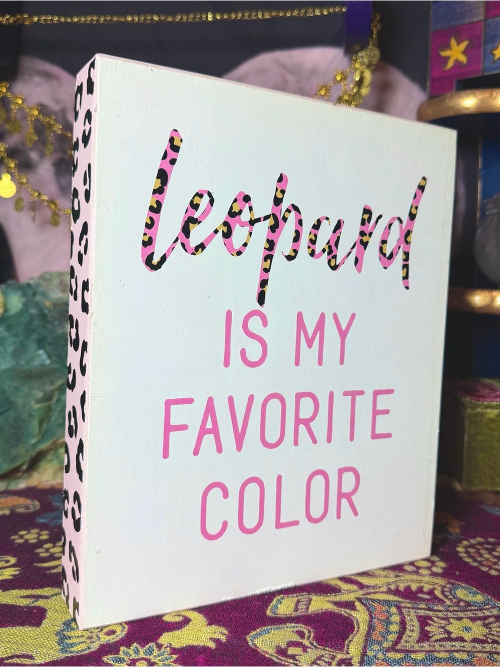 Leopard Is My Favorite Color Pink Room Decor Wooden Sign
